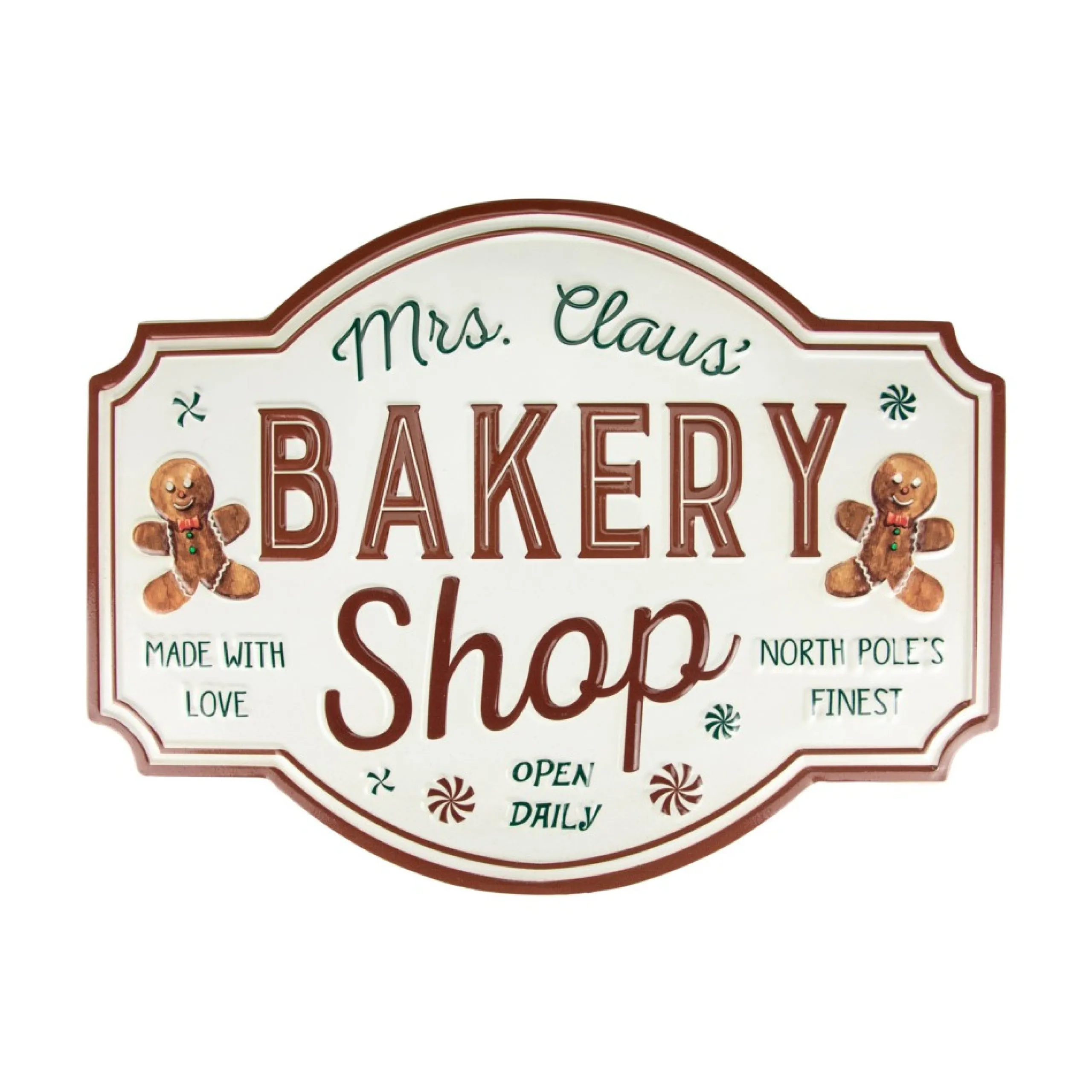 Wall & Door Decorations*Northlight 18" Mrs. Claus' Bakery Shop Metal Christmas Wall Sign