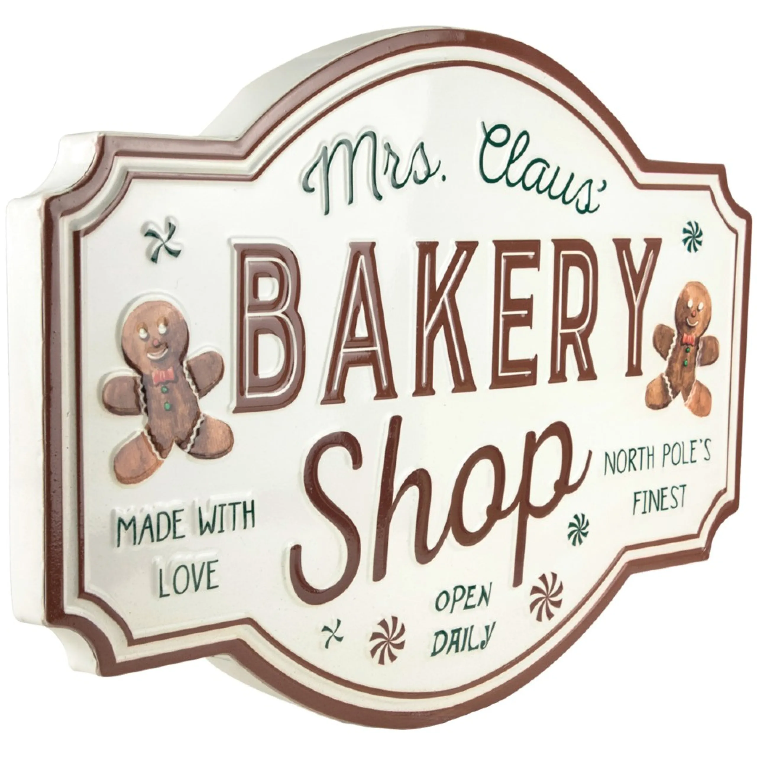 Wall & Door Decorations*Northlight 18" Mrs. Claus' Bakery Shop Metal Christmas Wall Sign