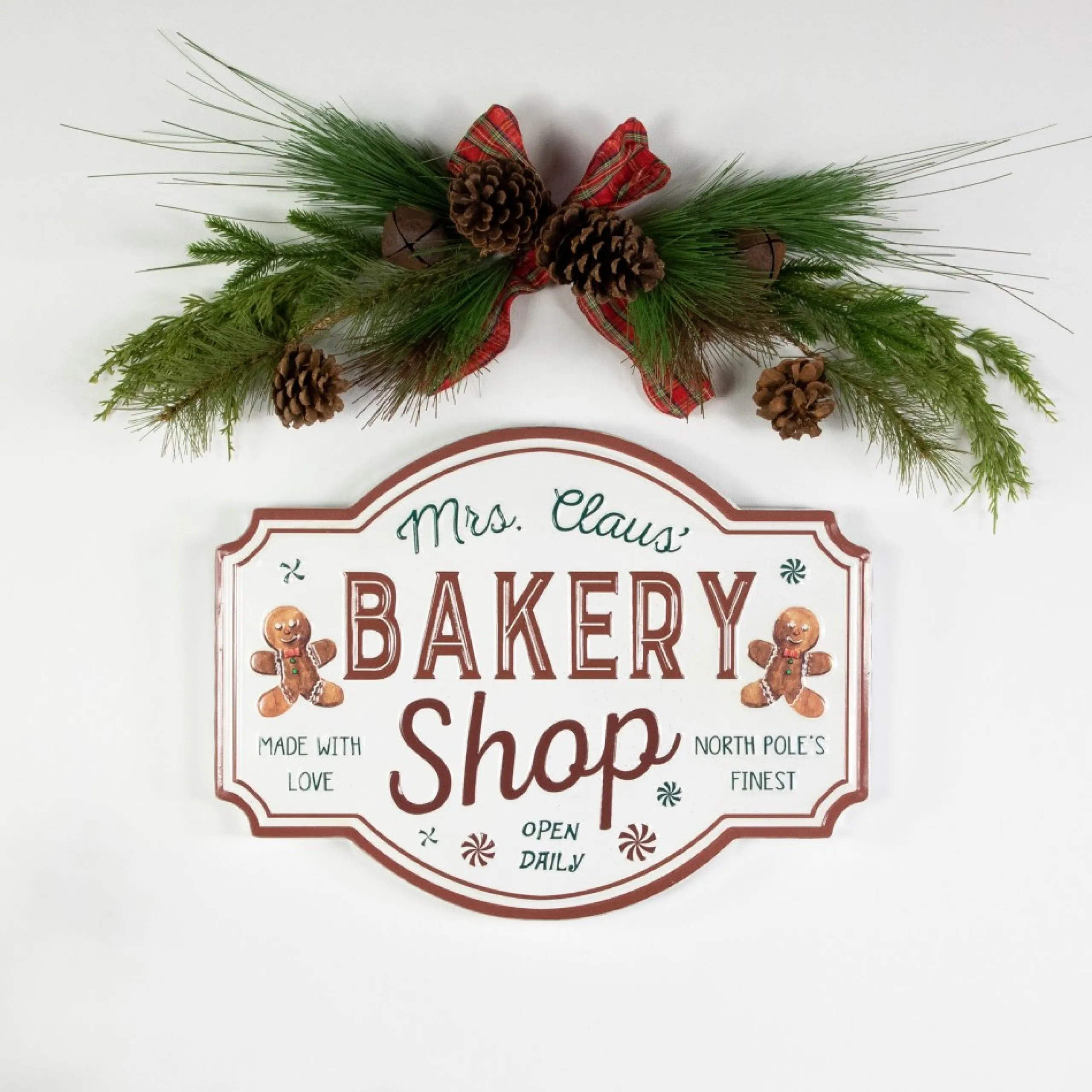 Wall & Door Decorations*Northlight 18" Mrs. Claus' Bakery Shop Metal Christmas Wall Sign