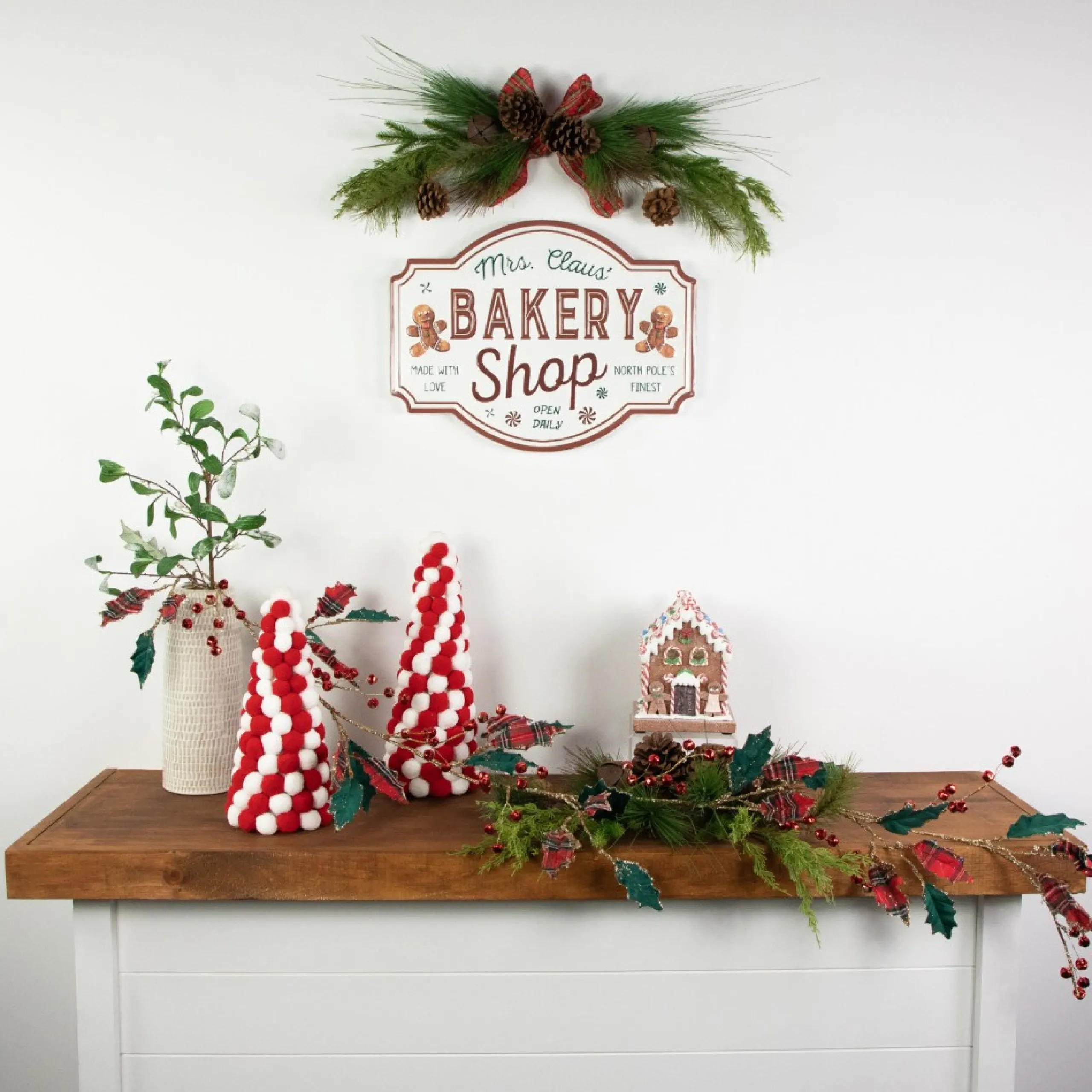 Wall & Door Decorations*Northlight 18" Mrs. Claus' Bakery Shop Metal Christmas Wall Sign