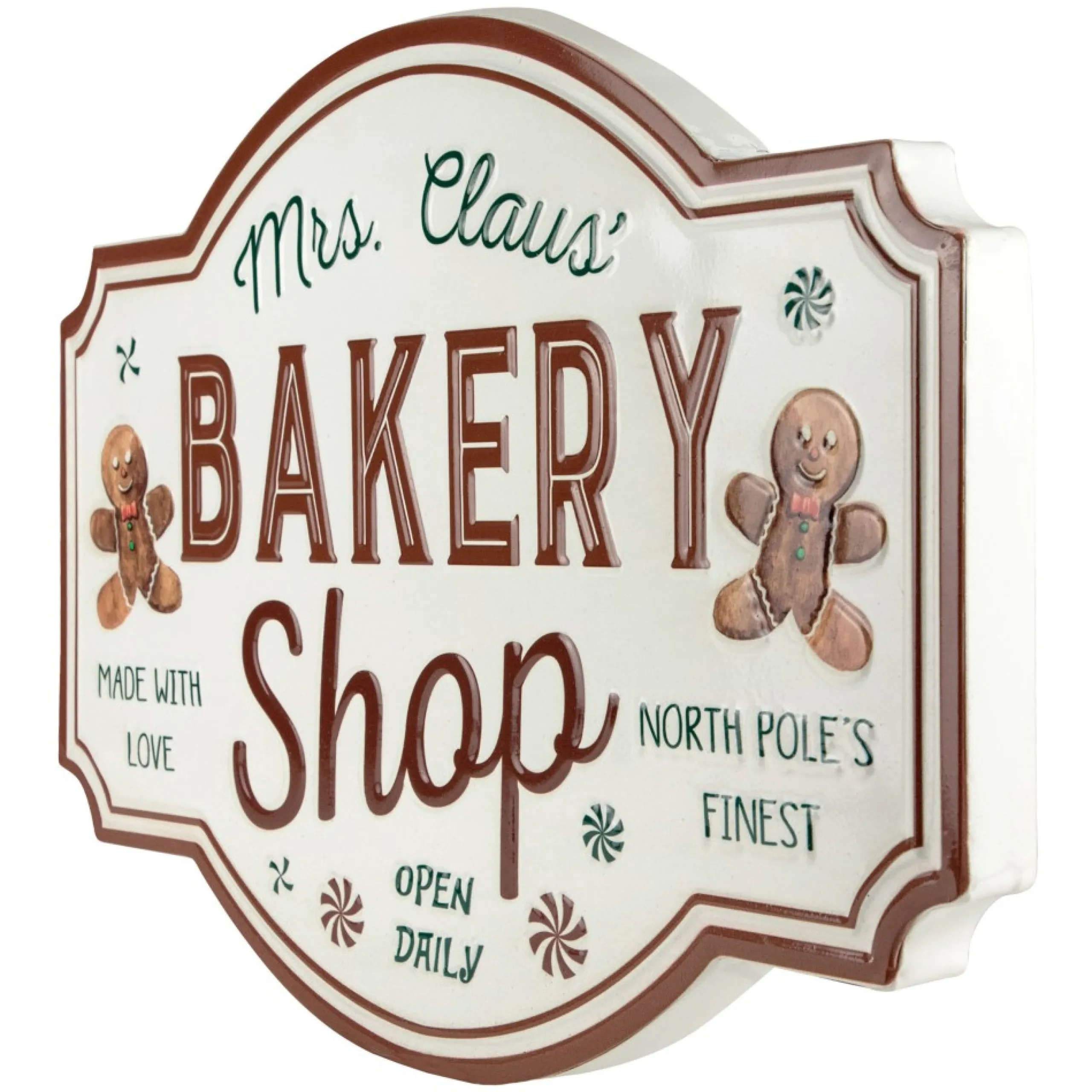 Wall & Door Decorations*Northlight 18" Mrs. Claus' Bakery Shop Metal Christmas Wall Sign