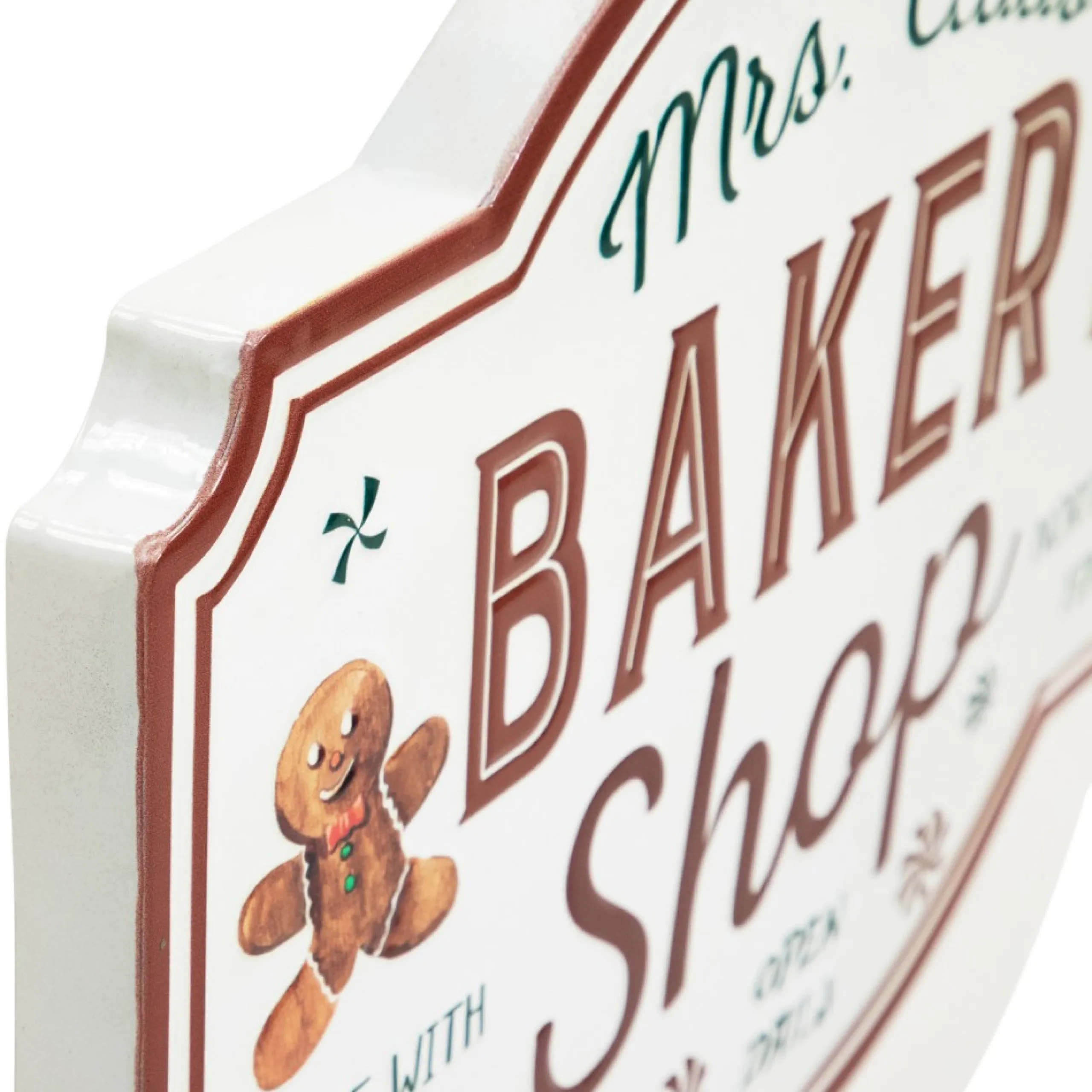 Wall & Door Decorations*Northlight 18" Mrs. Claus' Bakery Shop Metal Christmas Wall Sign