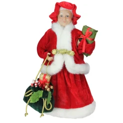 Santa Figures*Northlight 12" Mrs Claus With Present And Gift Bag Christmas Figure