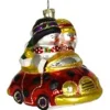 GC Home & Garden Snowmen>5" Multi-Color Couple Snowman Mobile Hand Blown Glass Ornament