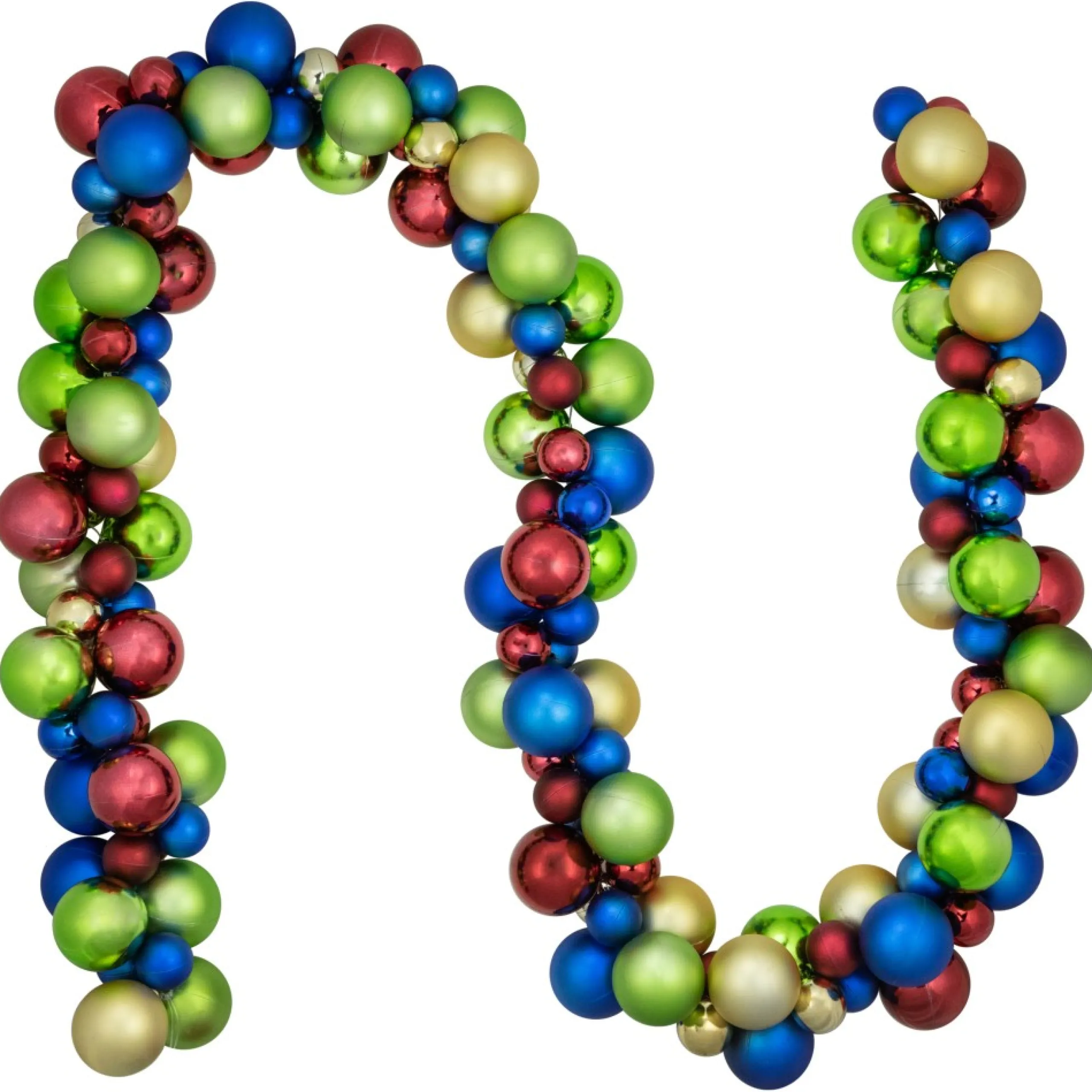 Shatterproof Ball Garland*Northlight 6' Multi-Color 2-Finish Shatterproof Ball Christmas Garland