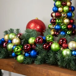 Shatterproof Ball Garland*Northlight 6' Multi-Color 2-Finish Shatterproof Ball Christmas Garland
