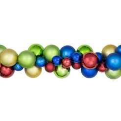 Shatterproof Ball Garland*Northlight 6' Multi-Color 2-Finish Shatterproof Ball Christmas Garland