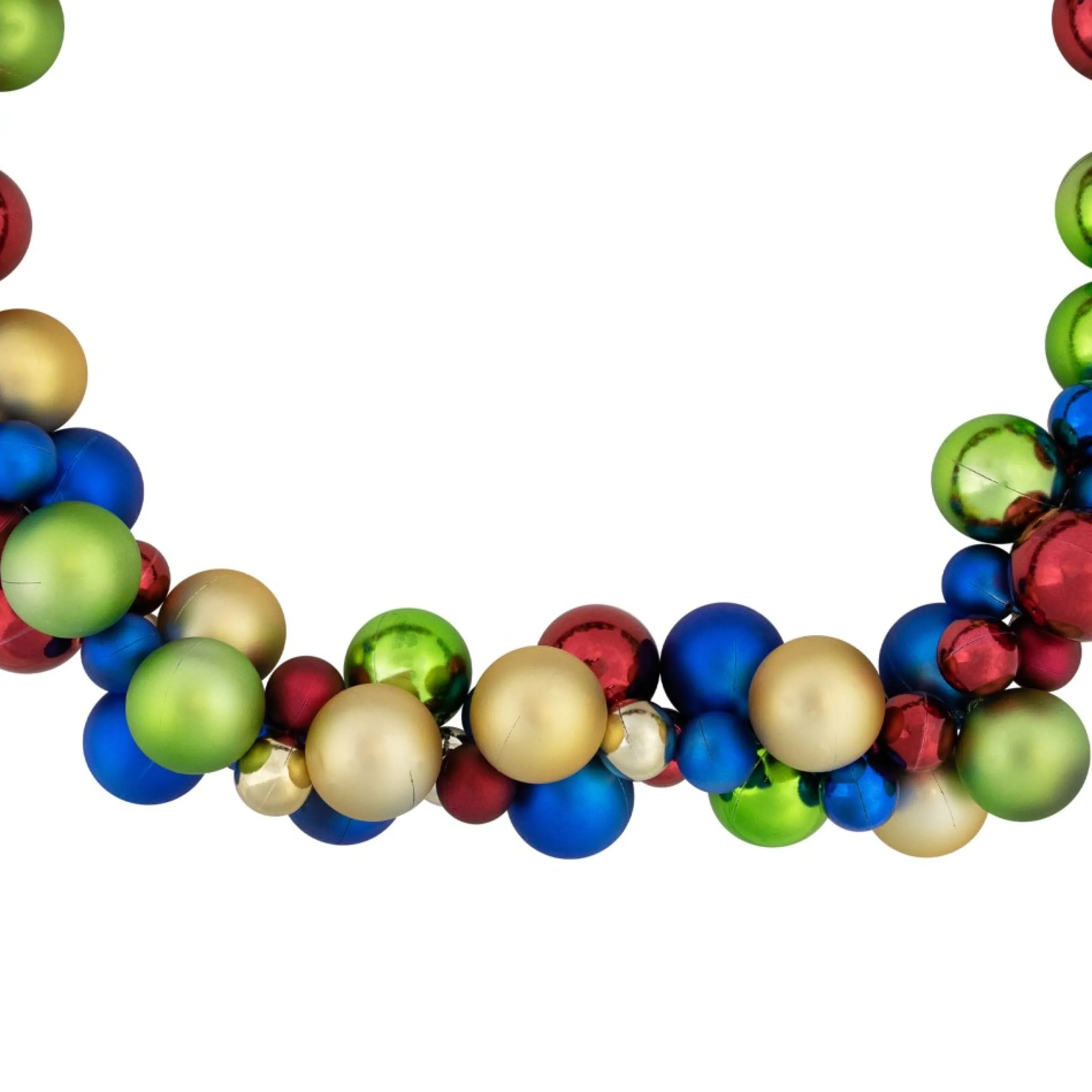 Shatterproof Ball Garland*Northlight 6' Multi-Color 2-Finish Shatterproof Ball Christmas Garland