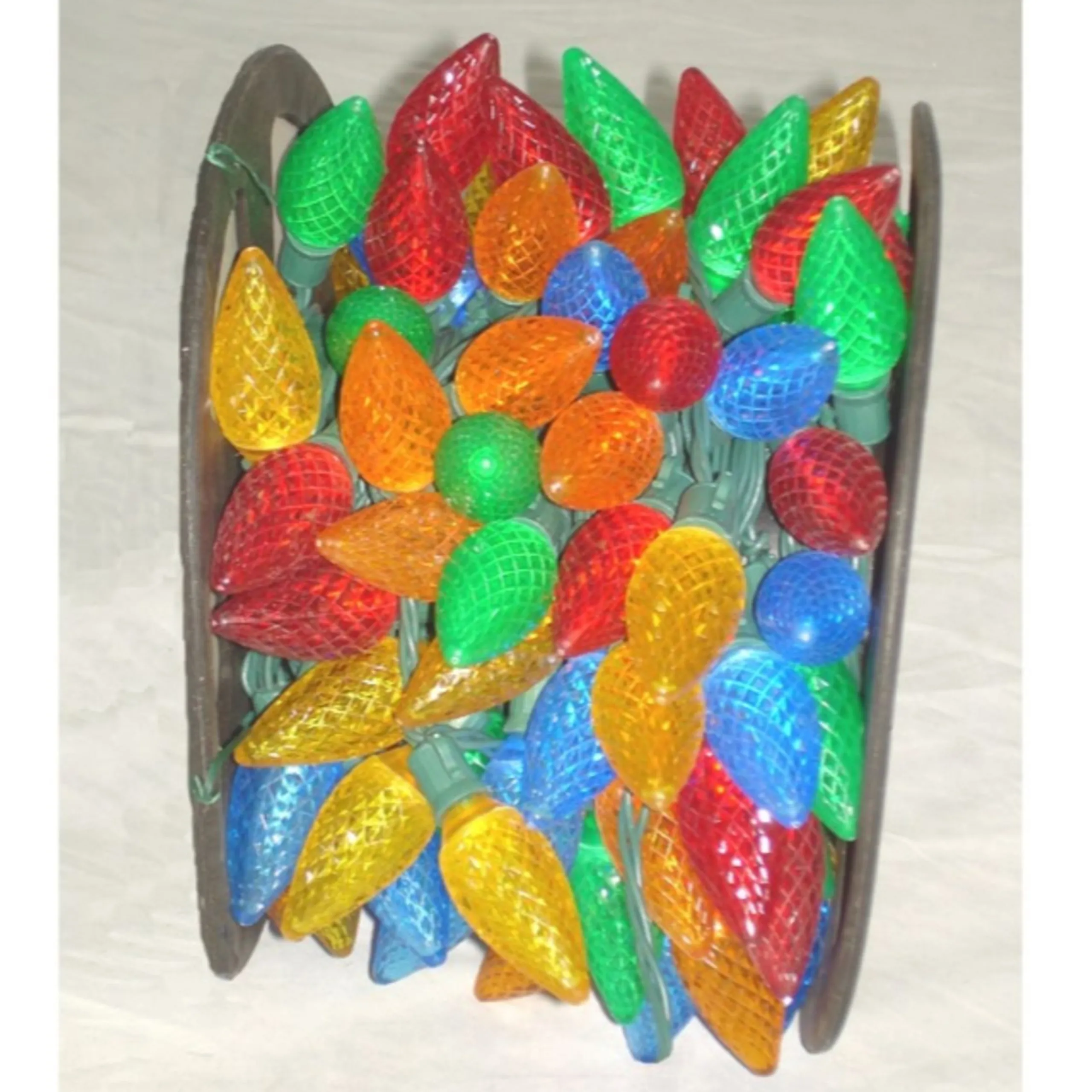 Merry and Light 210 Multi-Color Led C6 Commercial Mini Christmas Lights - 56.5 Ft Green Wire