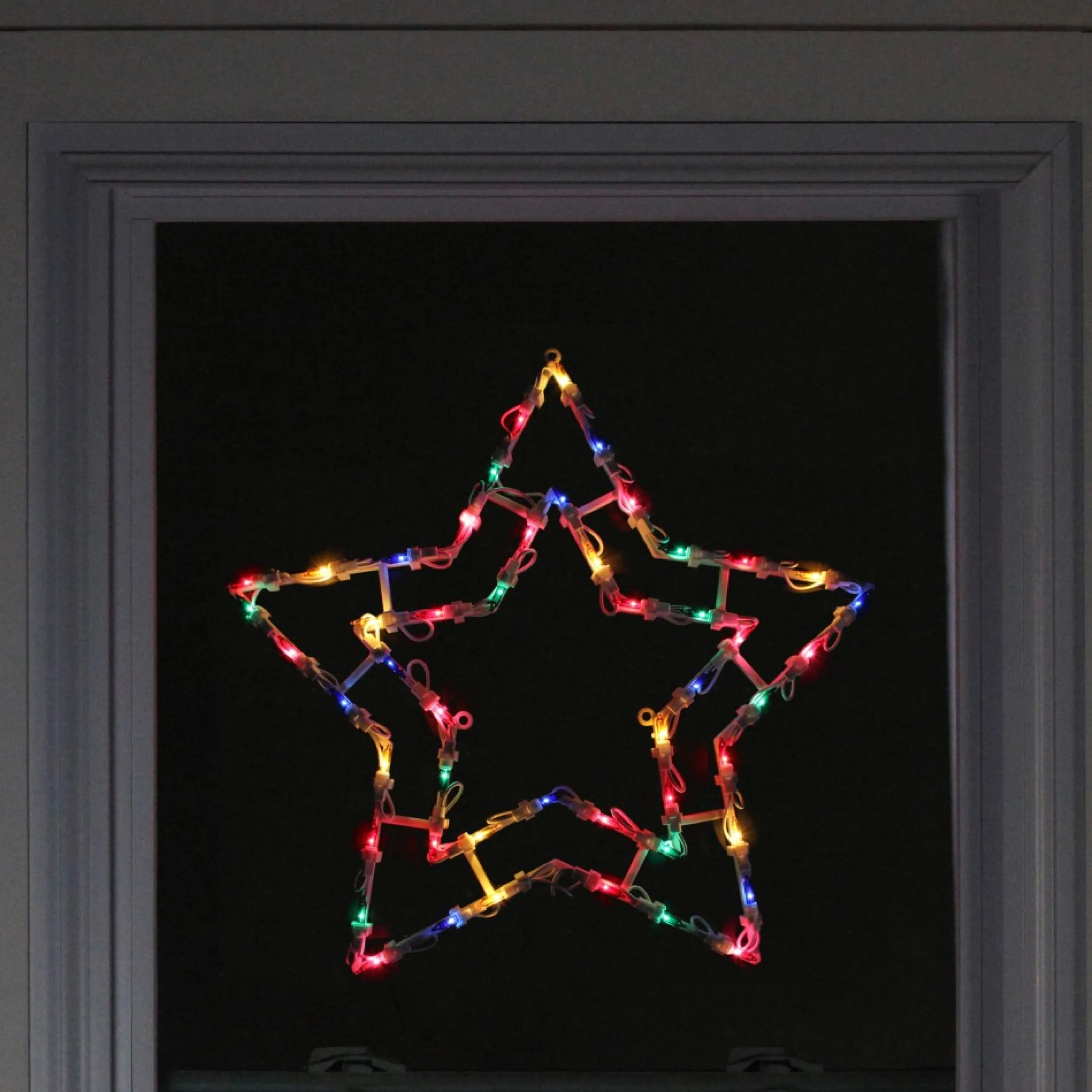 Window Decorations*Northlight 16" Multi-Color Lighted Star Christmas Window Silhouette Decoration