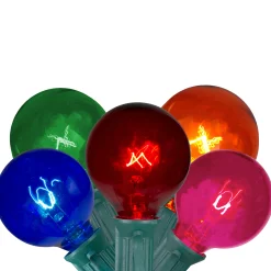 Northlight 10 Multi-Color Transparent G40 Globe Christmas Lights - 9' Green Wire