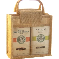 GC Home & Garden 8" Natural Jute Coffee Gourmet Bags With Two Compartment