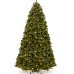 National Tree Company 9 And 9.5 Feet Tall>9' Newberry Spruce Artificial Christmas Tree, Dual Color Led Lights