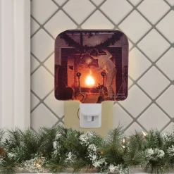 Northlight 6" Norman Rockwell 'Is He Coming' Glass Christmas Night Light