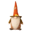 Glitzhome 24" Orange And Brown Gnome Standing Tabletop Autumn Figurine