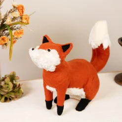 Northlight 15.75" Orange And Cream Plush Sitting Fox Fall Tabletop Decor