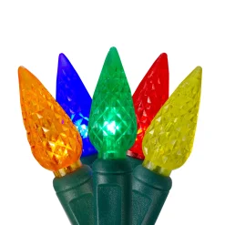 Hofert 70 Orange And Green Led Facet C6 Twinkling Christmas Lights - 23.5 Ft Green Wire