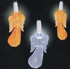 Sienna 20 Orange And Pure White Led Angel Novelty Christmas Lights - 9.5 Ft White Wire