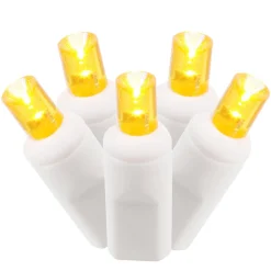 Vickerman 100 Orange Led Wide Angle Commercial Grade Christmas Lights - 48.75 Ft White Wire