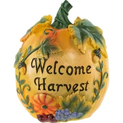 Northlight 7" Orange "Welcome Harvest" Pumpkin Fall Tabletop Decoration