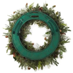 Wreath Accessories*Northlight 30" Oversized Green Snowflake Christmas Wreath Deluxe Door Saver With Ties