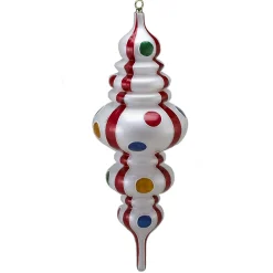Kurt Adler Pendants & Drops>23.5" Oversized White With Multicolor Dot Kismet Christmas Ornament