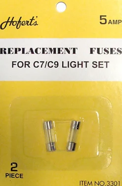 Hofert 5 Packs Of 2 Ct Hof 3301 Clear Replacement Fuses For C7 Or C9 Light Strings - 5 Amps