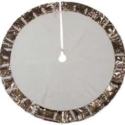 48 Inch And Smaller*Contemporary Home Living 48" Pale Blue Round Christmas Tree Skirt With Champagne Sequin Border