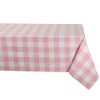 Contemporary Home Living 120" Pale Pink And White Checkered Rectangular Tablecloth