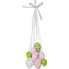 Northlight 11" Pastel Pink, Green And White Spring Easter Egg Cluster Hanging Decoration