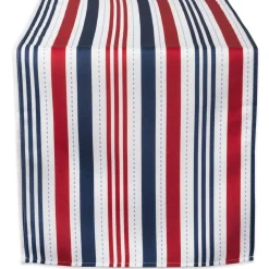 Contemporary Home Living 72" Patriotic Stripes Outdoor 4Th Of July Table Runner