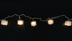 Sienna 10 Pearlized White And Black Lantern Party Patio Christmas Lights - 7.5 Ft White Wire