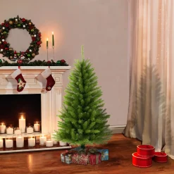 CC Christmas Decor Unlit Traditional Trees>4' Pencil Fraser Fir Artificial Christmas Tree With Stand, Unlit