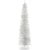 National Tree Company Silver Trees>7' Pencil Silver Tinsel Artificial Christmas Tree, Unlit