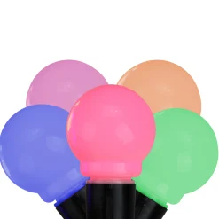 KSA 10 Pink And Blue Mini Glass Led Christmas Lights - 15 Ft Black Wire