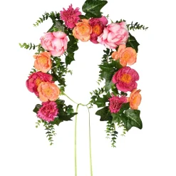 Unlit Swags*National Tree Company 36" Pink And Peach Peony Spring Floral Artificial Mailbox Swag, Unlit