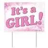 Beistle 16.5" Pink And White "It's A Girl!" New Baby Yard Sign