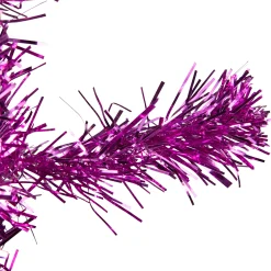 Northlight Pink Trees>4' Pink Artificial Tinsel Christmas Tree, Unlit