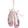 Northlight Hobbies>4.5" Pink Ballet Slippers Glass Christmas Ornament