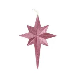 DAK Stars>20" Pink Glittered Bethlehem Star Shatterproof Christmas Ornament
