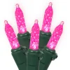 Vickerman 70 Pink Led M5 Mini Christmas Lights - 35 Ft Green Wire