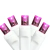 HUB 50 Pink Led Wide Angle Commercial Grade Christmas String Lights - 24.5 Ft White Wire