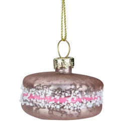 Northlight Food & Beverage>2" Pink Macaroon With Sugar Glass Christmas Ornament