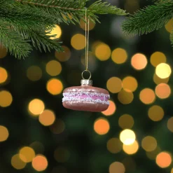 Northlight Food & Beverage>2" Pink Macaroon With Sugar Glass Christmas Ornament