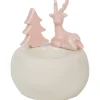 Candles & Holders*Northlight 4.5" Pink Reindeer With Tree Christmas Tea Light Candle Holder