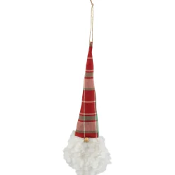 Northlight Santa Claus>11" Plaid Green And Red Santa Head With A Warm Hat Christmas Ornament