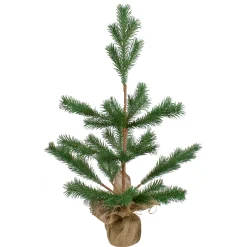 Northlight 2.5 Feet Tall And Smaller>2' Ponderosa Pine Artificial Christmas Tree Jute Base Decoration – Unlit