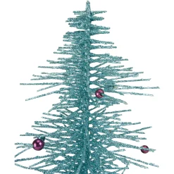 Allstate 2.5 Feet Tall And Smaller>11" Potted Glittered Spike Tabletop Artificial Christmas Tree – Unlit