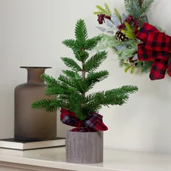 Northlight 2.5 Feet Tall And Smaller>1.3' Potted Pine Medium Artificial Tabletop Christmas Tree - Unlit