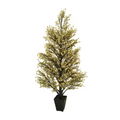 Allstate 3 And 3.5 Feet Tall>3.5' Potted Twinkle Glittered Berry Slim Artificial Christmas Tree - Unlit